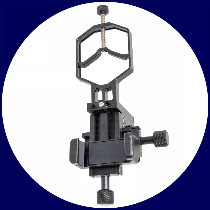 Astrogarten XYZ-Premium Smartphone Halter für Mikroskope, Ferngläser, Spektive, Teleskope