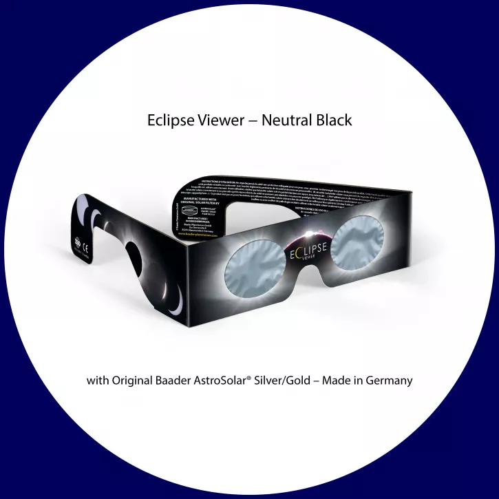 Sonnenfinsternis-Brille (Solar Viewer AstroSolar® Silver/Gold - dunkles Design)