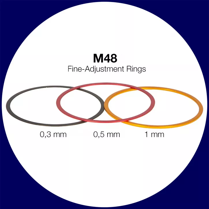 Baader M48 Fein-Abstimmringe-Set: 0,3 / 0,5 / 1mm aus Aluminium