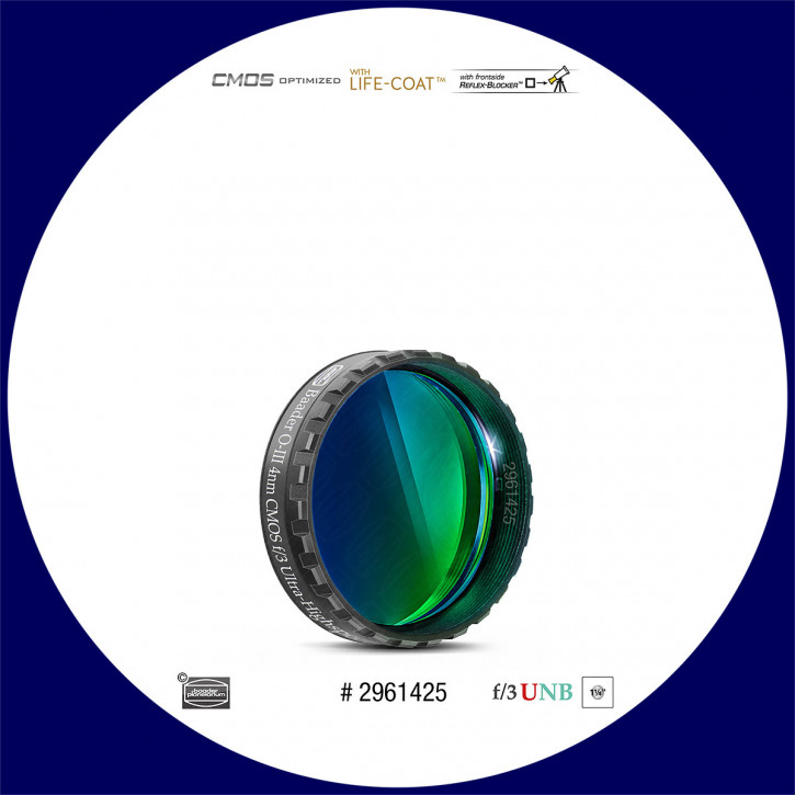 Baader O-III 4nm Ultra-Schmalband (Narrowband) f/3 Highspeed Filter 1¼" - CMOS optimiert