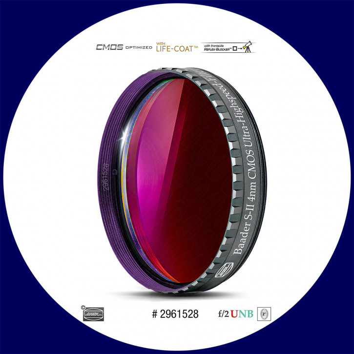 Baader S-II 4nm Ultra-Narrowband f/2 Highspeed Filter 2" - CMOS optimized