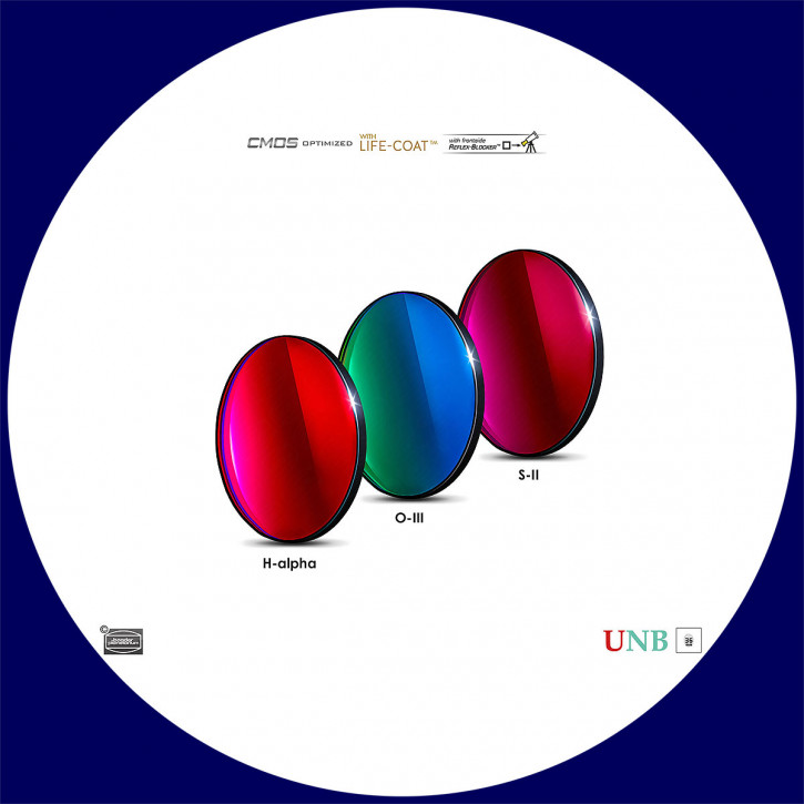 Baader 3.5 nm H-alpha / 4 nm O-III / 4 nm S-II Ultra-Narrowband Filter-Set 36 mm - CMOS optimized