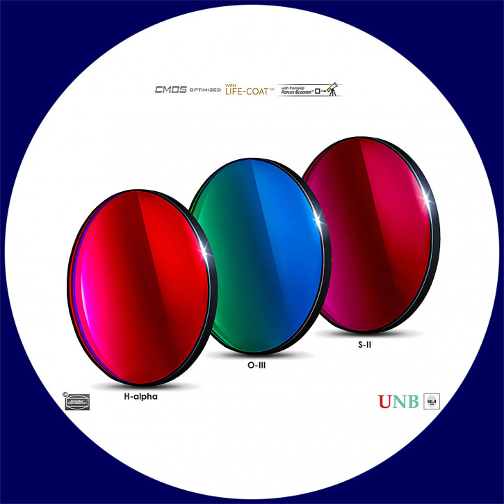 Baader 3.5 nm H-alpha / 4 nm O-III / 4 nm S-II Ultra-Narrowband Filter-Set 50.4 mm - CMOS optimized