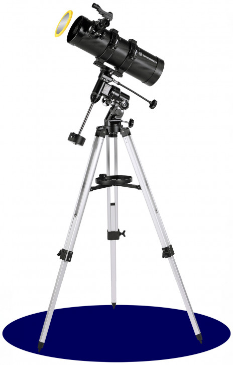 BRESSER Pluto 114/500mm EQ3 Spiegelteleskop mit Smartphone-Adapter & Sonnenfilter