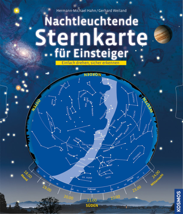 Nachtleuchtende Sternkarte für Einsteiger (german)