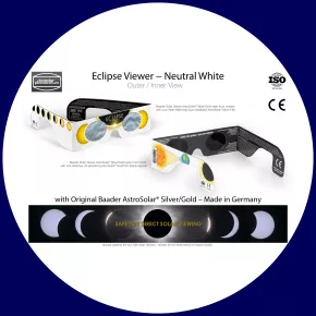 Sonnenfinsternis-Brille (Solar Viewer AstroSolar® Silver/Gold - helles Design)