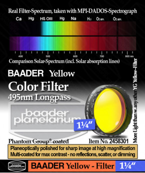 Baader 1¼" Okularfilter Gelb 495nm Langpass