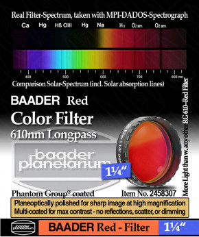 Baader Color Filter Red 1¼" 610nm Longpass