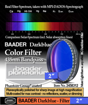 Baader Color Filter Dark Blue 2" 435nm Bandpass
