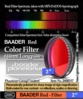 Baader Color Filter Red 2" 610nm Longpass