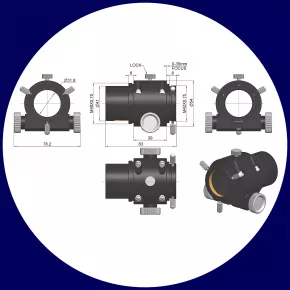 ToupTek Sucher-/Leitfernrohr FS-200AR (Ø 45/200mm) mit 1,25-Zoll Zahnstangen Okularauszug