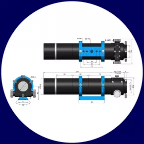 ToupTek Sucher-/Leitfernrohr FS-250AR (Ø 45/250mm) mit 1,25-Zoll Zahnstangen Okularauszug