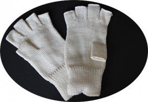 Fingerless Gloves - white, S-M